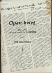 cover of the book Open brief aan een clandestienen christen