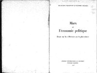 cover of the book Marx et la economie politique - Essais sur les Theories sur la plus-value