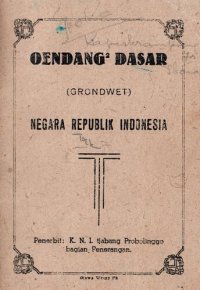 cover of the book Oendang² dasar (grondwet) Negara Republik Indonesia