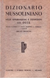 cover of the book Dizionario mussoliniano