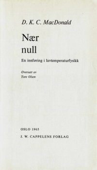 cover of the book Nær null : en innføring i lavtemperaturfysikk