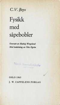 cover of the book Fysikk med såpebobler