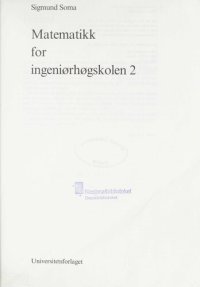 cover of the book Matematikk for ingeniørhøgskolen 2