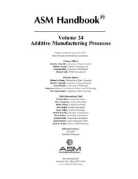 cover of the book ASM Handbook, Volume 24: Additive Manufacturing Processes