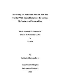 cover of the book Synoptic Study of Cormac McCarthy and Stephen King through Christian Hermeneutics