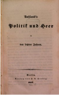 cover of the book Russlands Politik und Heer in den letzten Jahren