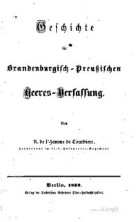 cover of the book Geschichte der Brandenburgisch-Preußischen Heeres-Verfassung