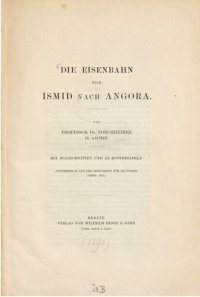 cover of the book Die Eisenbahn von Ismid nach Angora