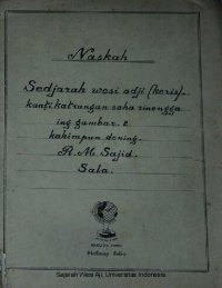 cover of the book Sedjarah Wesi Adji