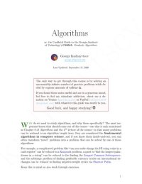 cover of the book Algorithms, or the Unofficial Guide to the Georgia Institute of Technology's CS6515: Graduate Algorithms