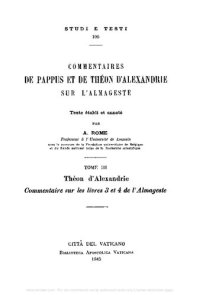 cover of the book Commentaires sur les livres 3 et 4 de l'Almageste