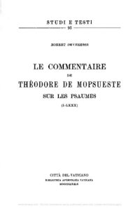 cover of the book Le commentaire sur les Psaumes (I-LXXX)