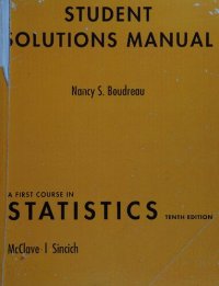 cover of the book A Student Solutions Manual for First Course in Statistics