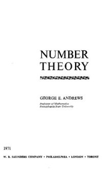 cover of the book Number Theory [corrected ver.]