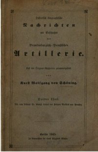 cover of the book Historisch-biographische Nachrichten zur Geschichte der brandenburgisch-preußischen Artillerie