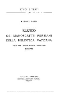 cover of the book Elenco dei manoscritti persiani della Biblioteca Vaticana