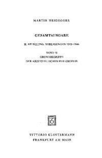 cover of the book Grundbegriffe der aristotelischen Philosophie (Sommersemester 1924)