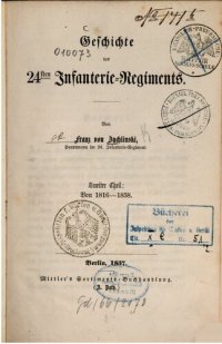 cover of the book Geschichte des 24ten Infanterie-Regiments