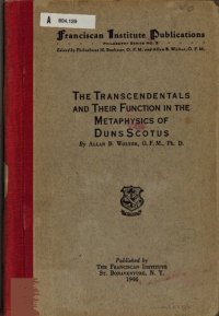 cover of the book The Transcendentals and Their Function in the Metaphysics of Duns Scotus