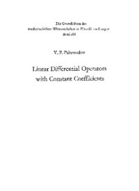 cover of the book Linear Differential Operators with Constant Coefficients