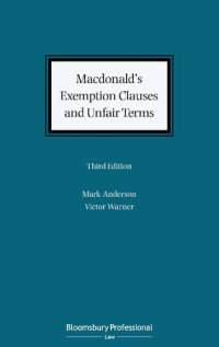 cover of the book Macdonald’s Exemption Clauses and Unfair Terms