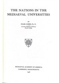 cover of the book The nations in the mediaeval universities.