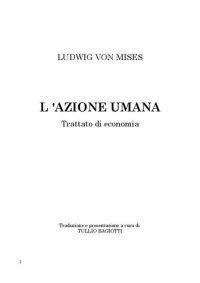 cover of the book L'azione umana. Trattato di economia