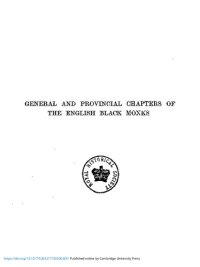 cover of the book Documents illustrating the activities of the general and provincial chapters of the English Black Monks, 1215-1540