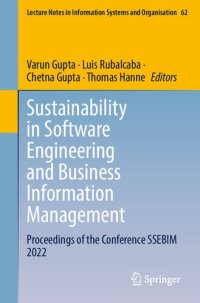 cover of the book Sustainability in Software Engineering and Business Information Management: Proceedings of the Conference SSEBIM 2022