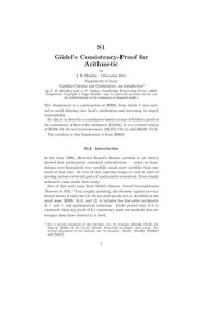 cover of the book Appendix S1: G¨odel’s Consistency-Proof for Arithmetic (supplement to "Lambda-Calculus and Combinators, an Introduction")