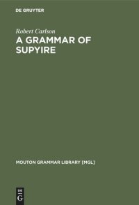 cover of the book A Grammar of Supyire