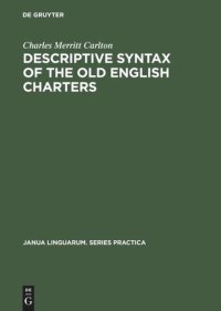 cover of the book Descriptive Syntax of the Old English Charters