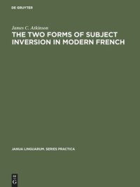 cover of the book The two forms of subject inversion in modern French