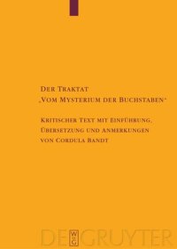 cover of the book Der Traktat "Vom Mysterium der Buchstaben": Kritischer Text mit Einführung, Übersetzung und Anmerkungen