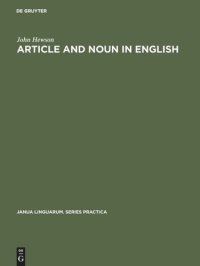 cover of the book Article and Noun in English