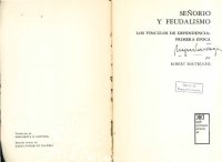 cover of the book Señorío y feudalismo. Los vínculos de la dependencia: primera época