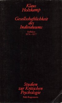 cover of the book Gesellschaftlichkeit des Individuums: Aufsätze 1974-1977