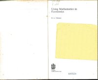 cover of the book Using Mathematics in Economics