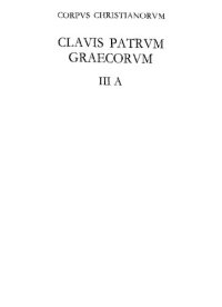 cover of the book Clavis Patrum Graecorum Volumen III. Addenda.