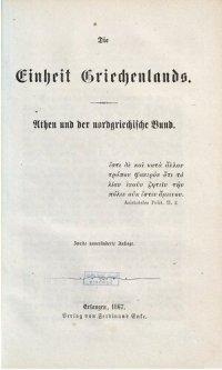 cover of the book Die Einheit Griechenlands. Athen und der nordgriechische Bund