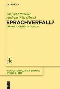 cover of the book Sprachverfall?: Dynamik – Wandel – Variation