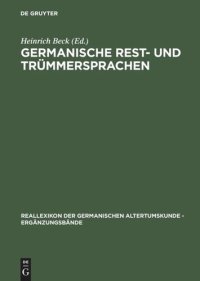 cover of the book Germanische Rest- und Trümmersprachen