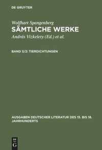 cover of the book Sämtliche Werke: Band 3/2 Tierdichtungen