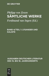 cover of the book Sämtliche Werke: Band 4/1 Lysander und Kaliste