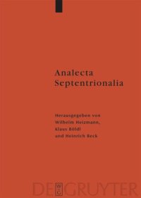 cover of the book Analecta Septentrionalia: Beiträge zur nordgermanischen Kultur- und Literaturgeschichte