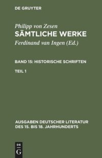 cover of the book Sämtliche Werke: Band 15/1 Historische Schriften. Erster Teil