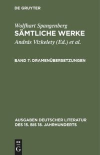 cover of the book Sämtliche Werke: Band 7 Dramenübersetzungen