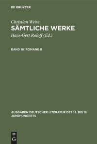 cover of the book Sämtliche Werke. Band 18 Romane II: [Die Drey Kluegsten Leute]