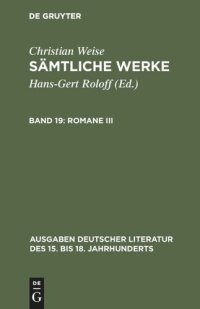 cover of the book Sämtliche Werke. Band 19 Romane III: [Der politische Näscher]