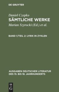 cover of the book Sämtliche Werke: Band 1/Teil 2 Lyrik in Zyklen